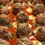 Baked Mozzarella Stuffed Meatballs 2 Cheese Stuffed Meatballs Recipe