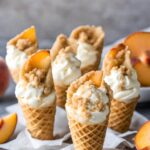 PEACH COBBLER CHEESECAKE CONES 2 PEACH COBBLER CHEESECAKE CONES