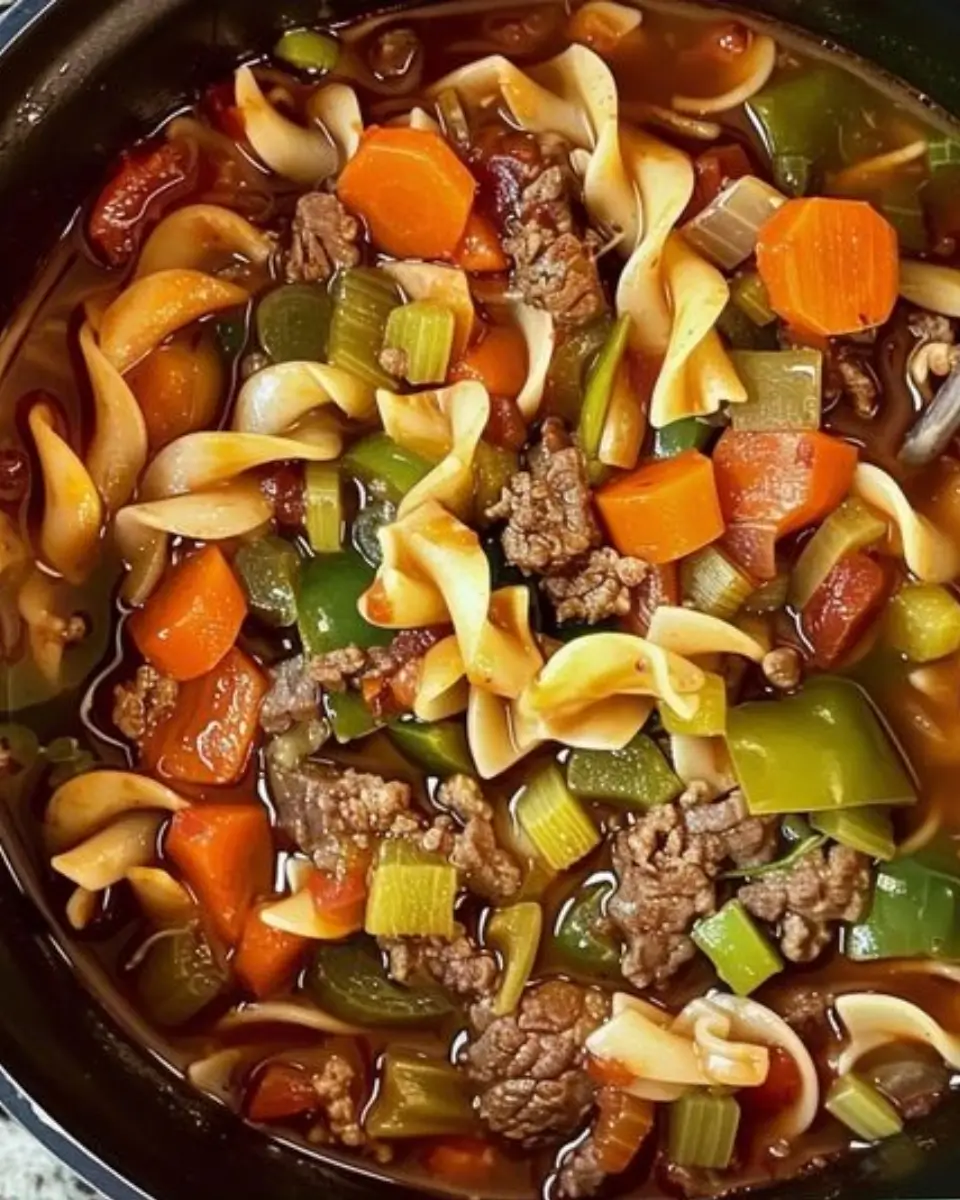 Beef and Noodle Garden Soup
