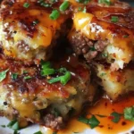 Cheesy Beef Stuffed Potato Cakes 2 Cheesy Beef Stuffed Potato Cakes