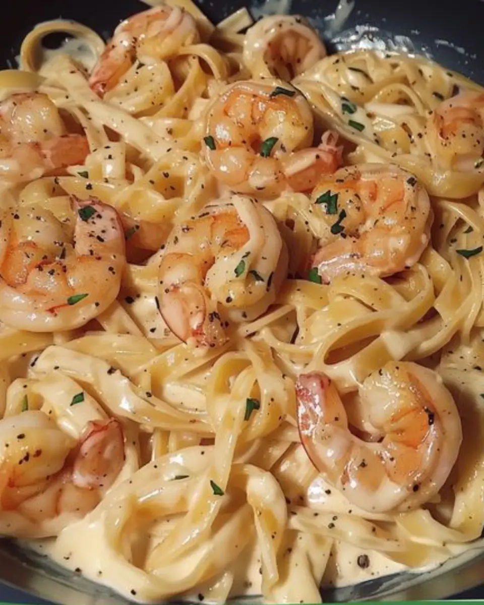 One Pan Shrimp Fettuccine Alfredo 2