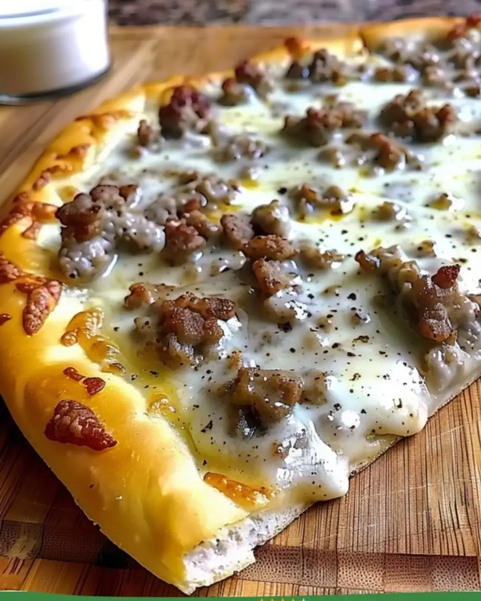 Sausage Gravy Breakfast Pizza 9