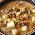 Crockpot Creamy Potato & Hamburger Soup 2 Crockpot Creamy Potato & Hamburger Soup