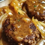 Hamburger Steaks with Onion Gravy 2 Hamburger Steaks with Onion Gravy