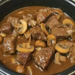 Beef Tips with Mushrooms (Slow Cooker or Instant Pot) 2 Beef Tips with Mushrooms (Slow Cooker or Instant Pot)