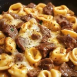 Cheesesteak Tortellini in Rich Provolone Sauce 2 Cheesesteak Tortellini in Rich Provolone Sauce