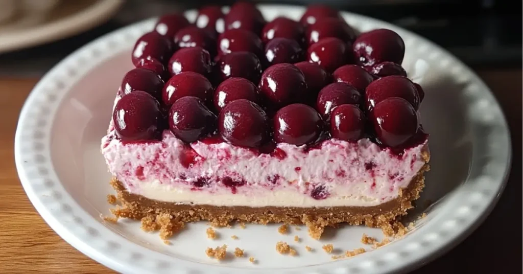 No Bake Cherry Cheesecake 6 No Bake Cherry Cheesecake