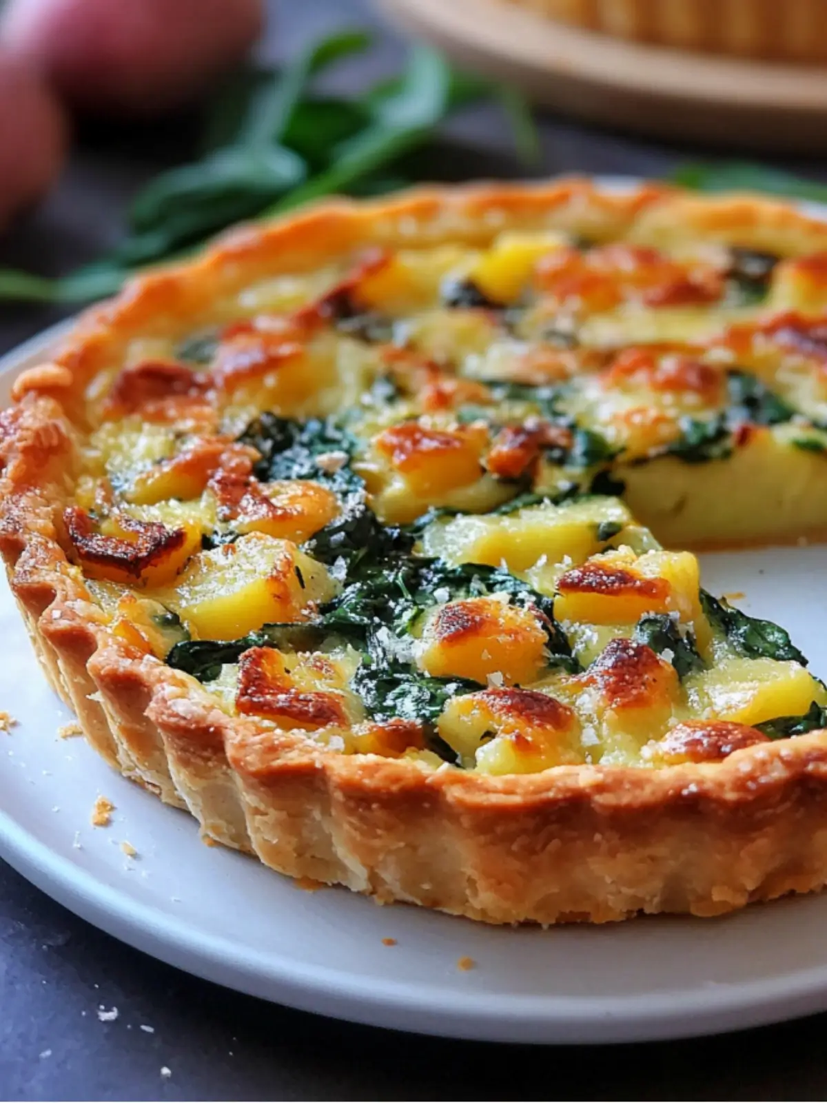 Potato Tart Recipe 21 Cheesy Potato and Spinach Tart
