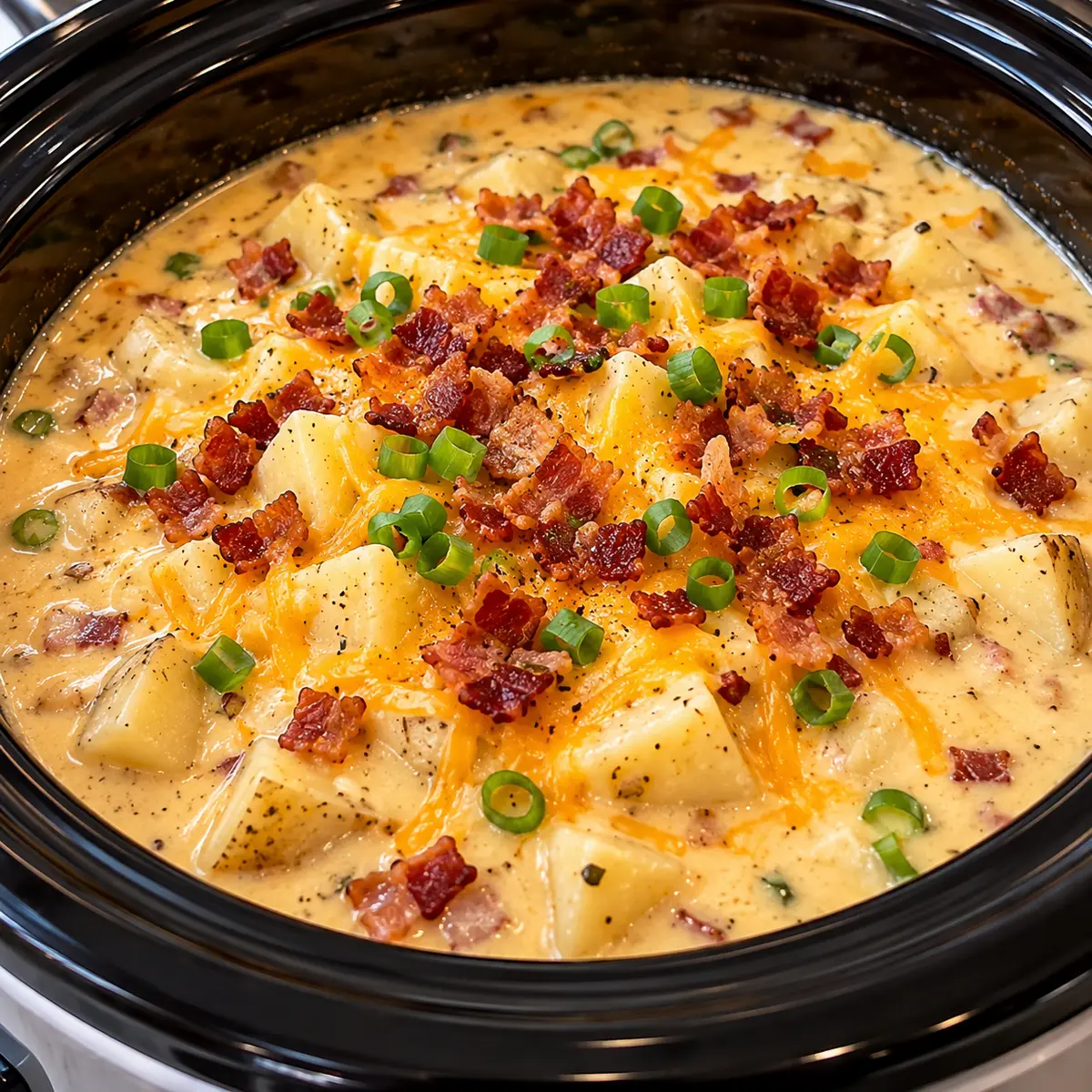 Crock Pot Potato Soup with Bacon and Cream Cheese 6 Crock Pot Potato Soup with Bacon and Cream Cheese — featured