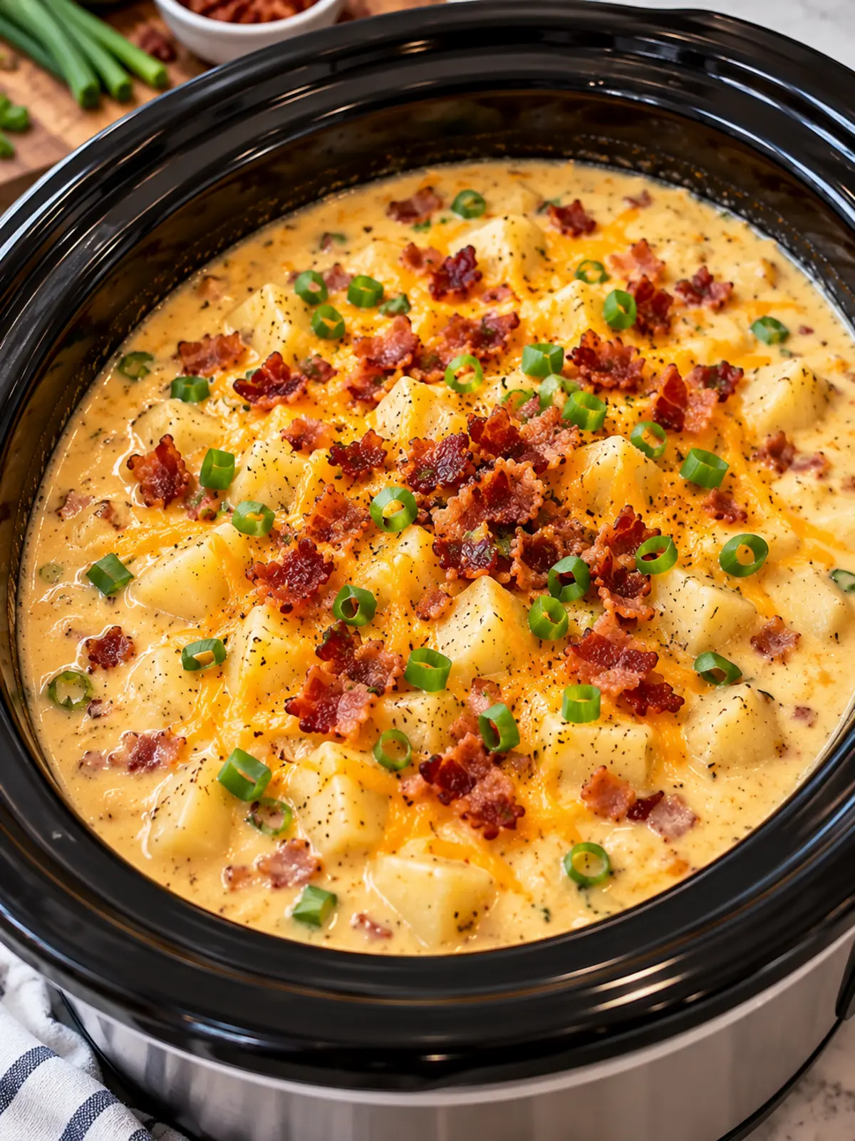 Crock Pot Potato Soup with Bacon and Cream Cheese 1 Crock Pot Potato Soup with Bacon and Cream Cheese — finished dish