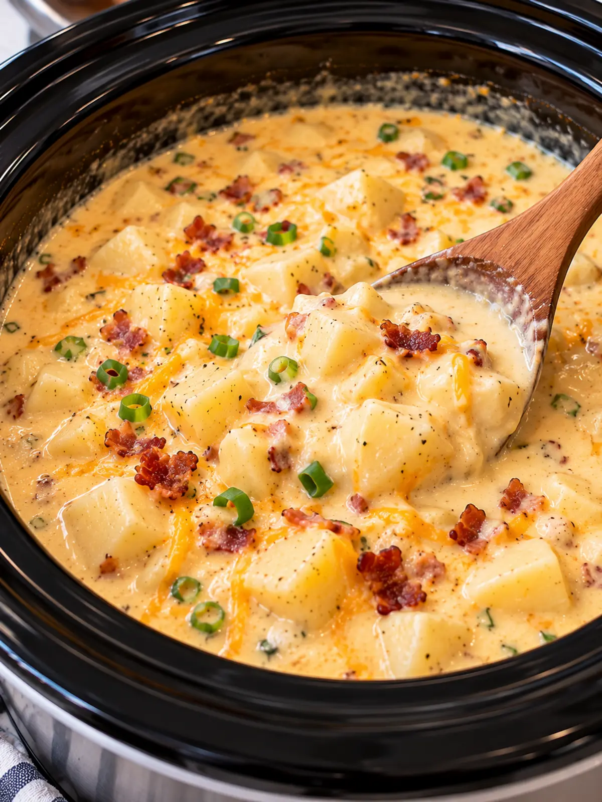 Crock Pot Potato Soup with Bacon and Cream Cheese 4 Crock Pot Potato Soup with Bacon and Cream Cheese — instructional transformation